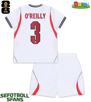 England Nico O'Reilly #3 Hemmaställ Barn VM 2026 Kortärmad (+ Korta byxor)